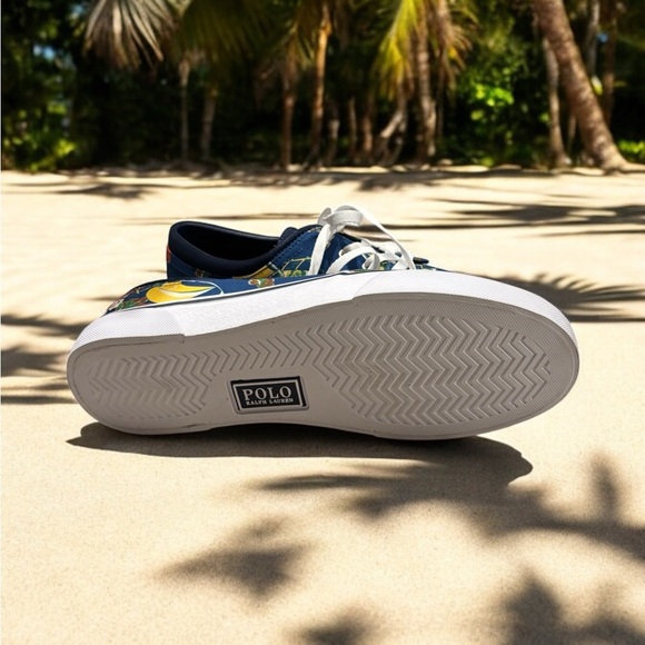 Polo by Ralph Lauren Faxon X Blue Floral Sneakers. Men’s Size 10.5 NWOB. - Picture 9 of 11